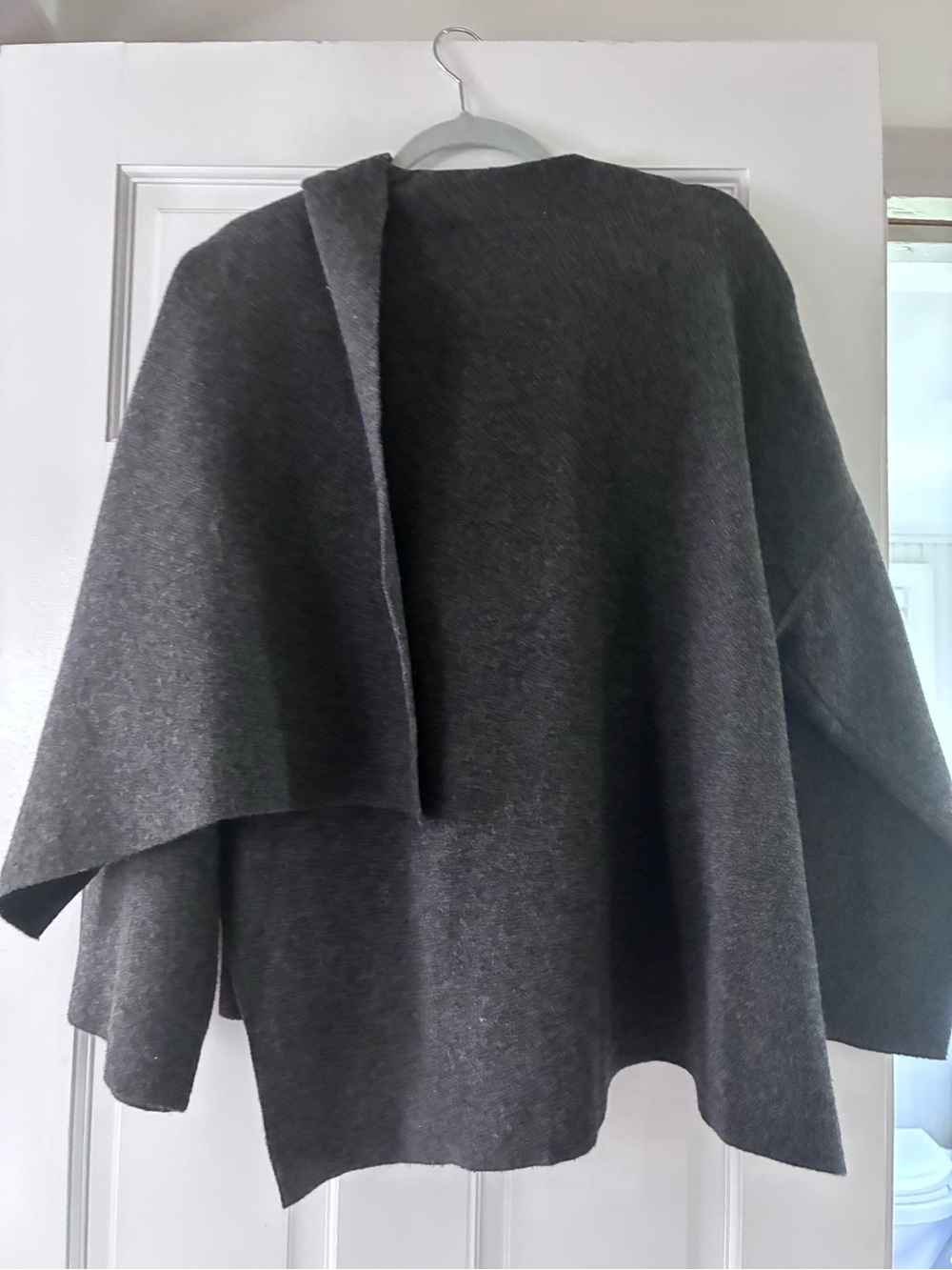 Zara Charcoal Gray Draped Wool Jacket - L/XL - Picture 4 of 5